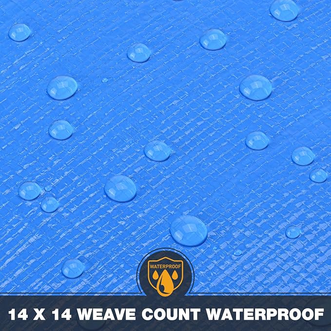 Tarp 10x12 Feet 14 Mil Heavy Duty Waterproof Tarp, Large Multipurpose Cover - Image 6