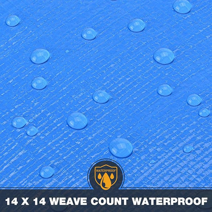 Tarp 10x12 Feet 14 Mil Heavy Duty Waterproof Tarp, Large Multipurpose Cover - Image 6