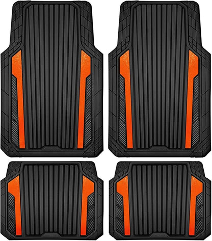 CAR PASS Heavy Duty Rubber Car Mats Metallic, Aluminum Film All Weather Floor - Image 9