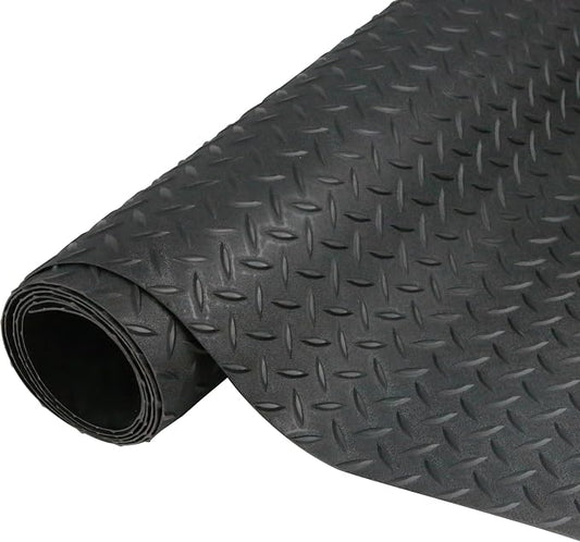 7.5 x 17 FT Garage Floor Mat, 2.5 mm Thickness Diamond PVC Garage Flooring Roll by Goldshire