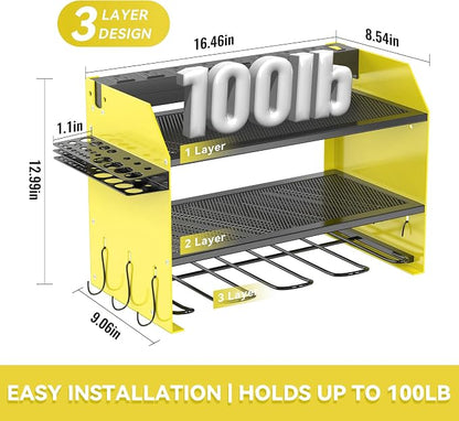 3-Tier Modular Drill Holder & Power Tool Organizer Wall Mount - Image 3