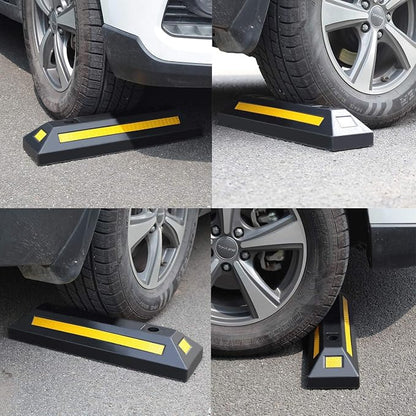2 Pack Rubber Parking Guide Blocks Heavy Duty Wheel Stop Stoppers - Image 8