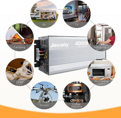 4000 Watt Pure Sine Wave Power Inverter DC 24V to 110V/120V AC Converter - Image 7