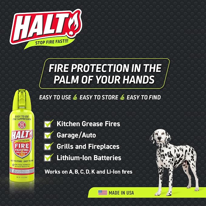 HALT! Fire Fighting Foam Spray – Non-Toxic, PFAS Free, and Find in Emergency – - Image 3
