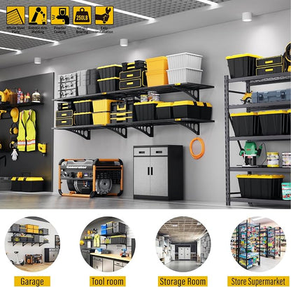 1.64x4ft Adjustable Rail Wall Garage Storage Shelf, - Image 4