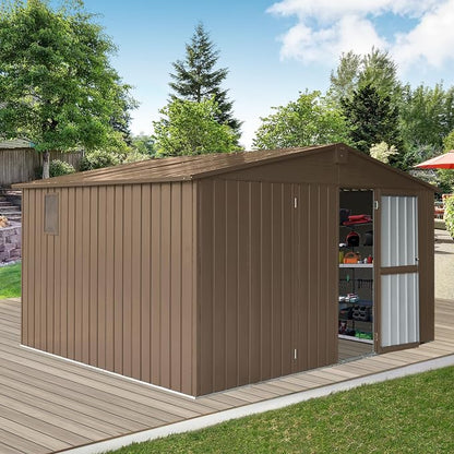 IKERY Large Galvanized Steel Storage Shed - Image 2