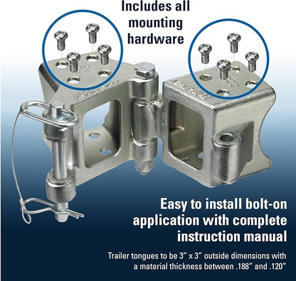 Fulton HDPB330101 Fold-Away Hinge Kit, Bolt On, 000 lbs. Capacity, 3 Inch x 3 - Image 3