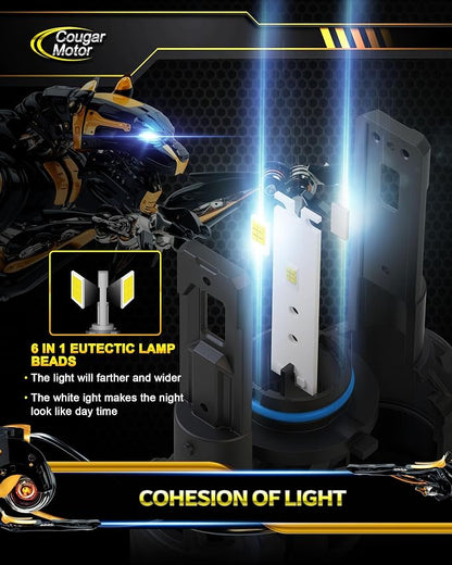 Cougar Motor 9006 Bulbs, HB4 Fog Lights 6500K White Non-Polarity 9006 Fog Bulb - Image 3