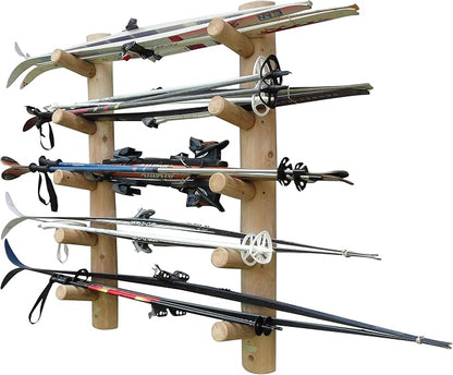 10-Place Wall-Mounted Ski Log Racks - Image 5