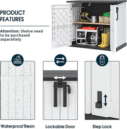 Outdoor Storage Shed 36 Cu. Ft. Resin Garden Horizontal Storage Large Capacity - Image 5