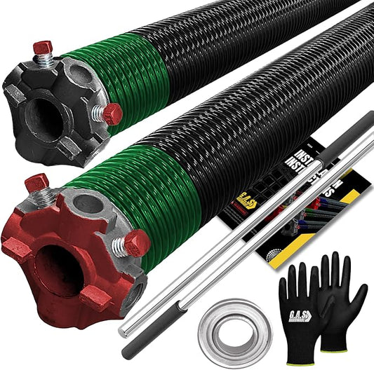 Garage Door Torsion Springs 243x2x28 Includes 1” Steel Bearing, and Winding Bars by GASHardware