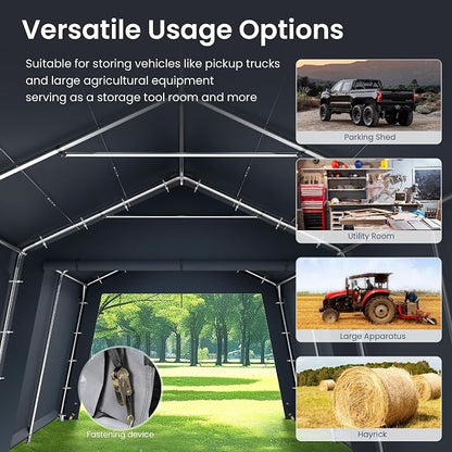 PHI VILLA 13'X22'X9.6' Outdoor Portable Storage Shelter Shed Garage - Image 5