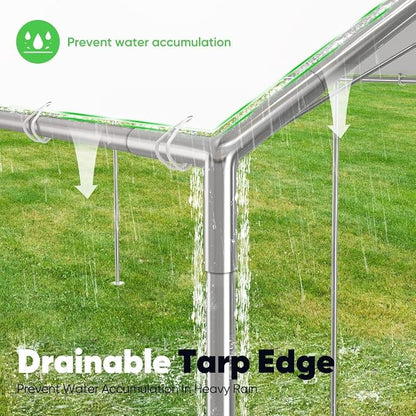 Quictent 10x20 ft Heavy Duty Car Canopy Galvanized Frame Carport Outdoor Party - Image 7