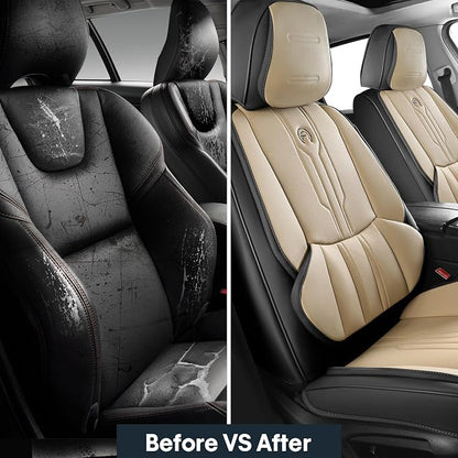 AOOG Front Seat Covers, Car Seat Covers Front Seats, Leather Seat Covers - Image 5