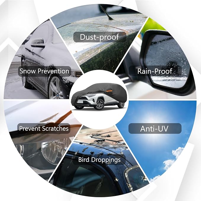MORNYRAY Compatible with Mazda MX-5, Car Cover Outdoor Waterproof Sun Rain Snow - Image 3