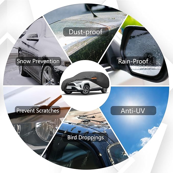 MORNYRAY Compatible with Chevy Corvette, Car Cover Outdoor Waterproof Sun Rain - Image 3