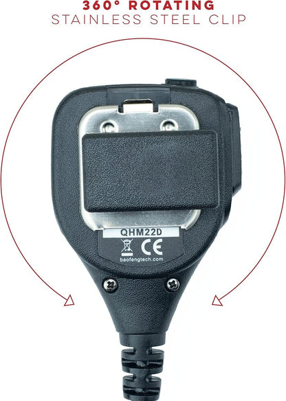 BTECH QHM22D Dual Push-to-Talk Speaker Mic, Platinum Series IP54 Rainproof - Image 5