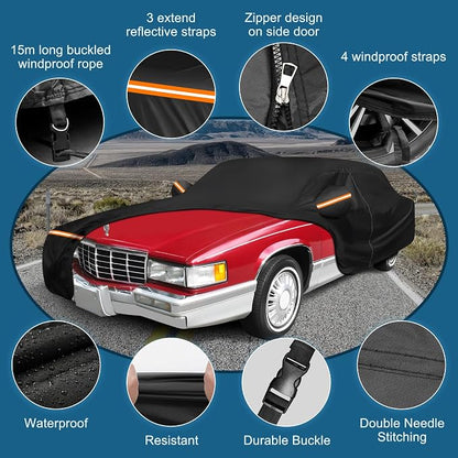 Car Cover for Cadillac Deville 1985-1993 Sedan 4 Door Waterproof All Weather - Image 3