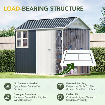 Breezz 6X8FT Outdoor Steel Storage Shed - Image 5