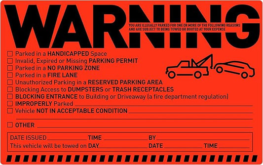 Easykart Labels 250 Parking Violation Notice Tow Stickers by EasykartLabels