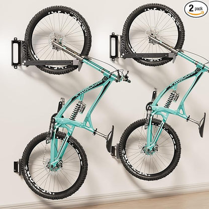 2-Pack Swivel Bike Rack Wall Mount, Bike Hangers by Byokay