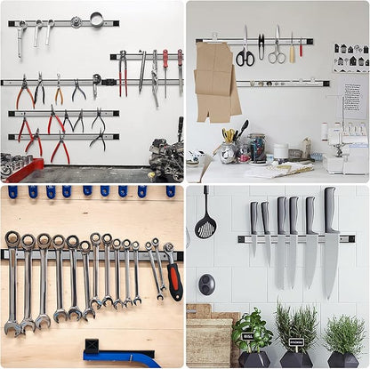 4 Pieces 12" Magnetic Tool Holder Strip, Stainless Steel Surface Tool Magnet Bar - Image 6