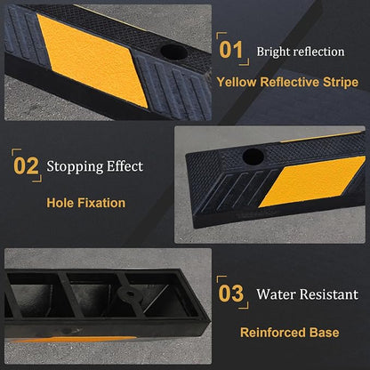 OrangeStar 21" Rubber Parking Curbs, Heavy Duty Garage Floor Wheel Stopper - Image 2