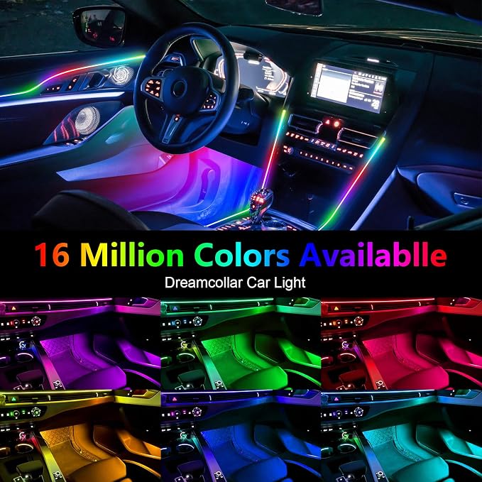 WEBUPAR Dreamcolor Acrylic Car Lights, 6 in 1 LED Strip Lights - Image 4