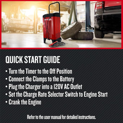 CRAFTSMAN Manual Wheeled 6A Battery Charger and 175A Engine Starter, 2-in-1 - Image 4