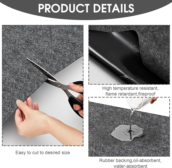 GlowShade 2 Pack Oil Spill Mat, 36 X 60 Inch Garage Floor Mat Under Car - Image 3