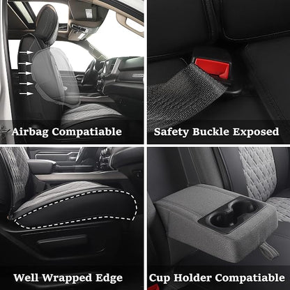 JOJOBAY Car Seat Covers for Dodge Ram Full Set, Fit Ram 2009-2025 - Image 4