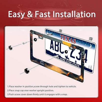 Camping License Plate Frame Personalized Forest License Plate Frames Funny Auto - Image 3