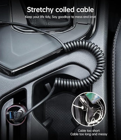 USB C to USB C Charger Cable, Coiled USB C Charger Cable - Image 5