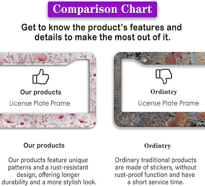 License Plate Frame Holder for Women Powder License Plate Frames for Men Pink - Image 6