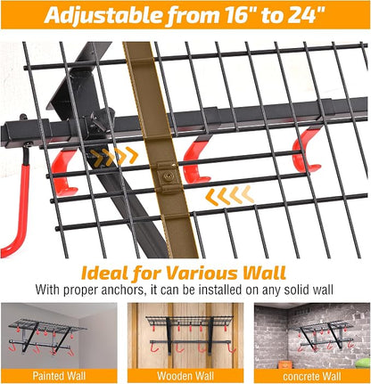 PLKOW Garage Wall Shelving, Wall Mount Bike Storage Rack - Image 3