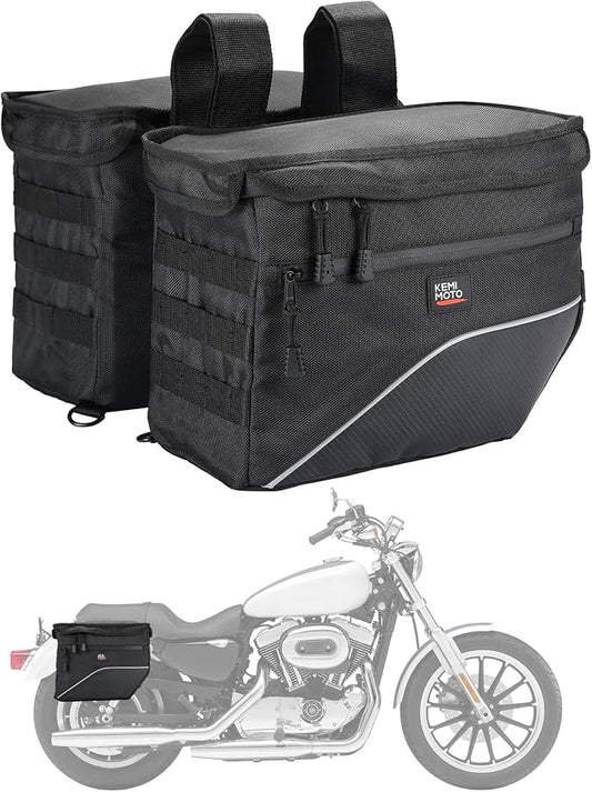 KEMIMOTO Upgrade Motorcycle Saddle Bags Middle-Sized Throw Over Saddlebags by kemimoto