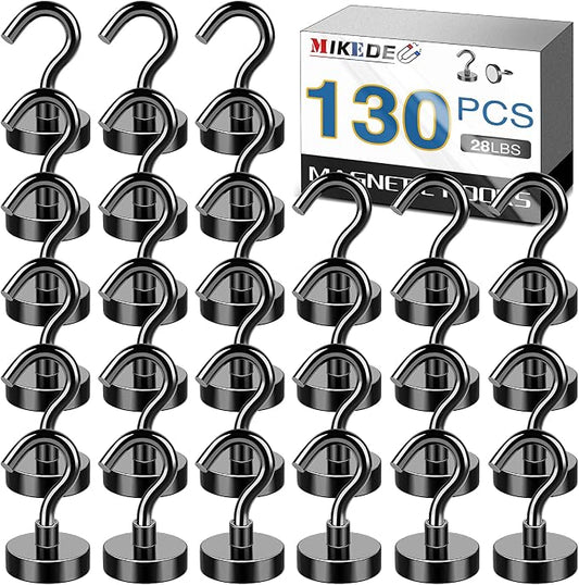 MIKEDE Black Magnetic Hooks Heavy Duty, 28Lbs+ Strong Neodymium Magnets by MIKEDE