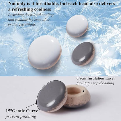 HOMREST Cooling Seat Cushion for Back Pain 17x17 Ceramic Bead Massage Seat Pad - Image 6