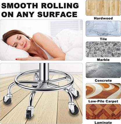 Rolling Stool, Stainless Steel Workbench Stool, Adjustable Swivel Stool Medical - Image 8