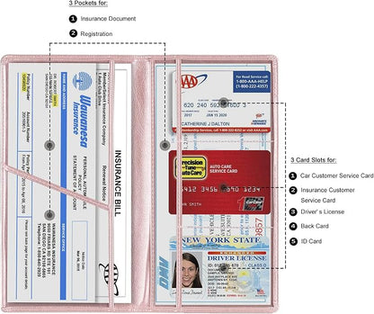 TOURSUIT Car Registration and Insurance Card Holder, Vehicle License Document - Image 2