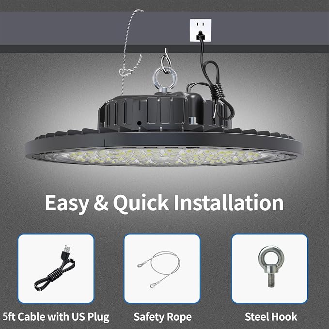 2 Pack UFO LED High Bay Light 150W, 21000 LM, 5000K - Image 6