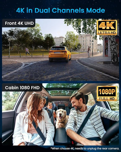 iiwey N7 3 Channel Dash Cam Front and Rear Inside 3K+1080P+1080P - Image 8