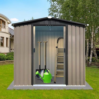 4 x 6 FT Metal Garden Shed, Outdoor Storage Shed - Image 3