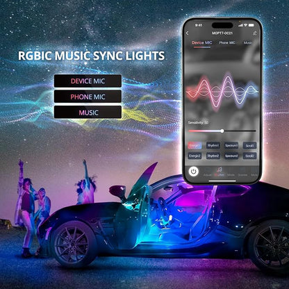 OPT7 Aura DreamColor RGB-IC Car Interior Ambient Light, Color Chasing Light Kit - Image 8