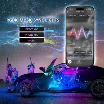 OPT7 Aura DreamColor RGB-IC Car Interior Ambient Light, Color Chasing Light Kit - Image 7