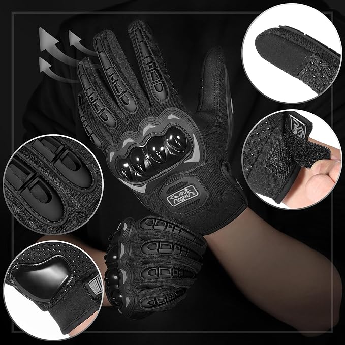 COFIT Motorcycle Gloves Breathable, Touchscreen Motorbike Gloves Anti-Slip - Image 2