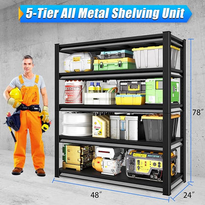 48" W Garage Shelving Heavy Duty，3000LBS Loads Adjustable Garage Storage Shelves - Image 3