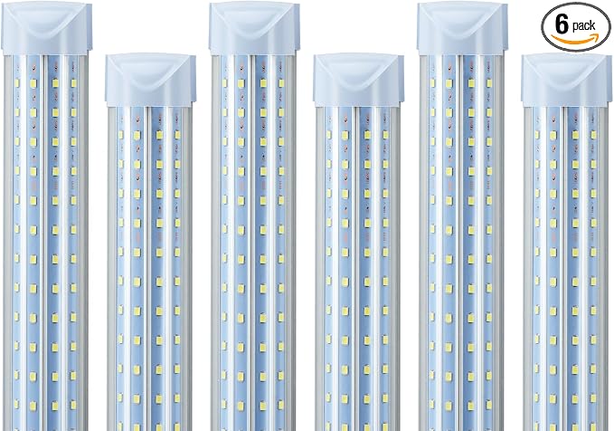 T8 LED Shop Lights 4FT Garage Light, 6 Pack 60W 9600LM 6000K Daylight Work by Unknown