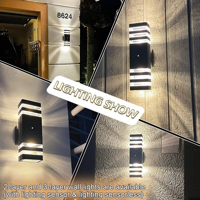 tewei 4 Pack Dusk to Dawn Outdoor Wall Lights Modern Exterior Light Fixture - Image 7
