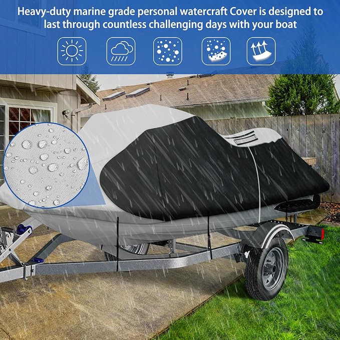 iCOVER Personal Watercraft Cover- Water Proof Heavy Duty Trailerable Jet Ski - Image 2